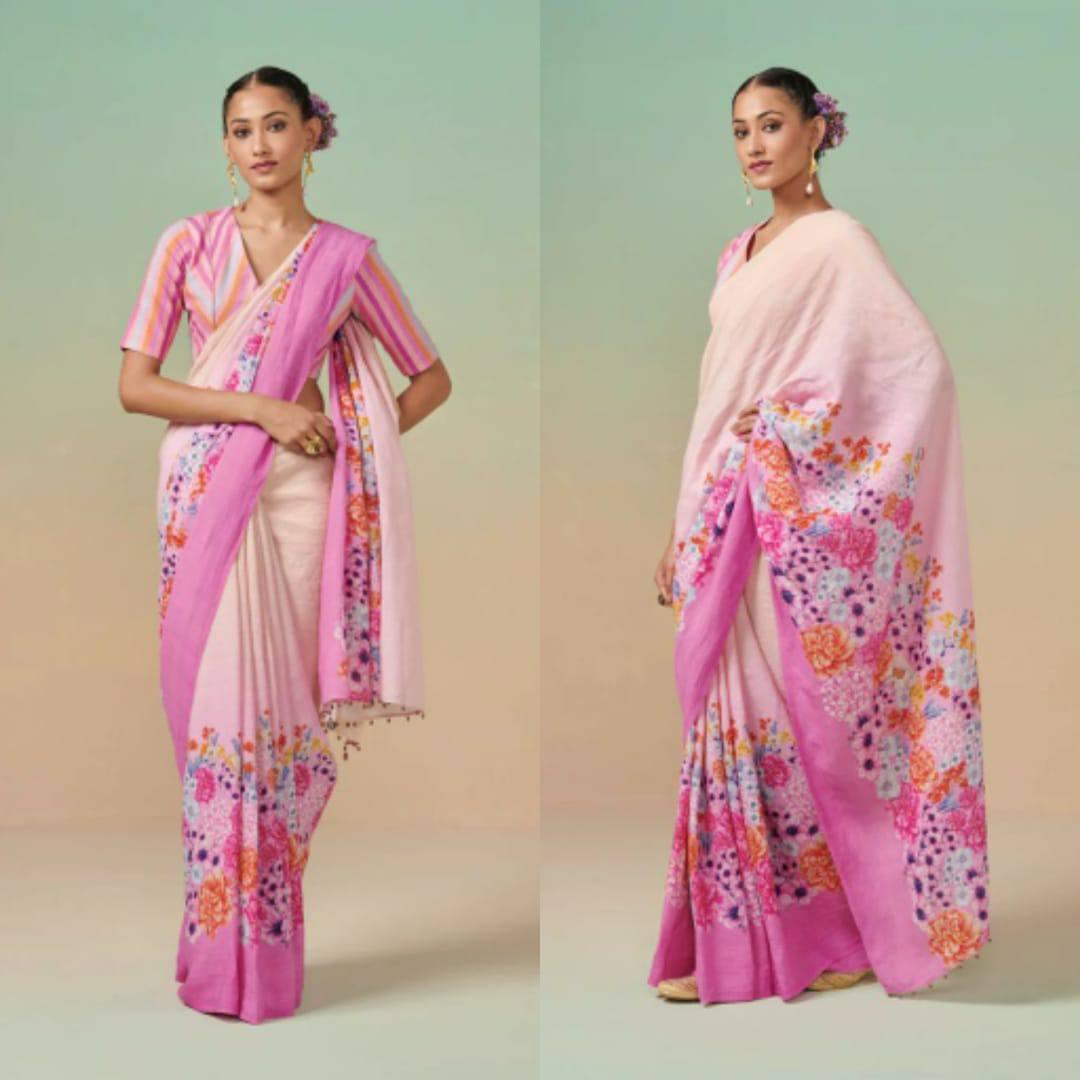 Introducing Our Stunning  Linen Saree In New Designs