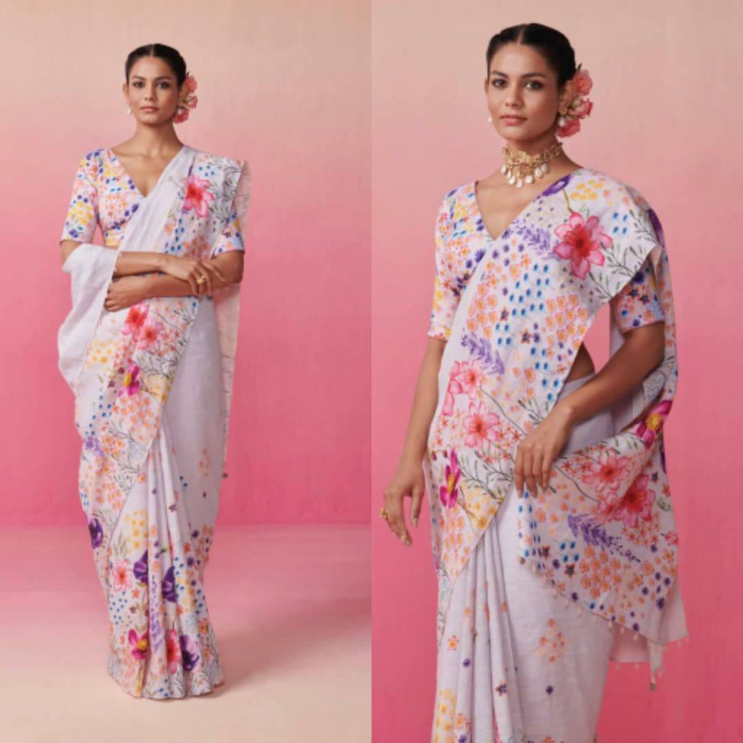 Introducing Our Stunning  Linen Saree In New Designs