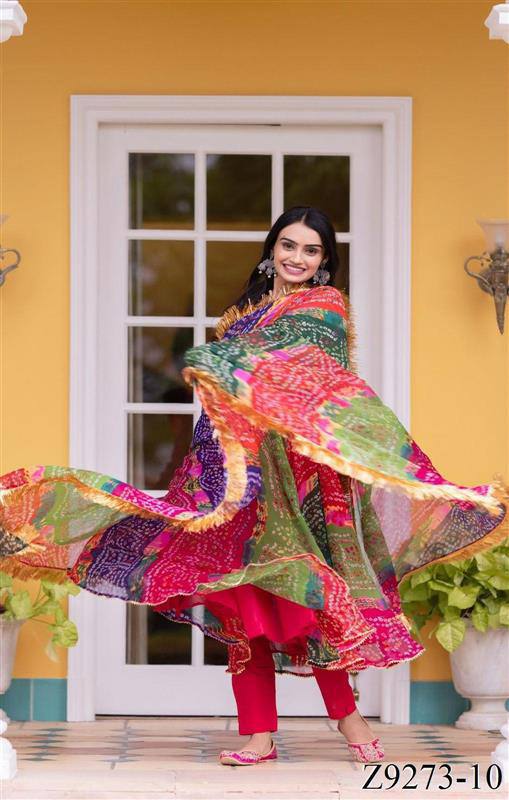 Dazzle in Style with Our New Multiple Colorful Bandhni Maxy Gown!