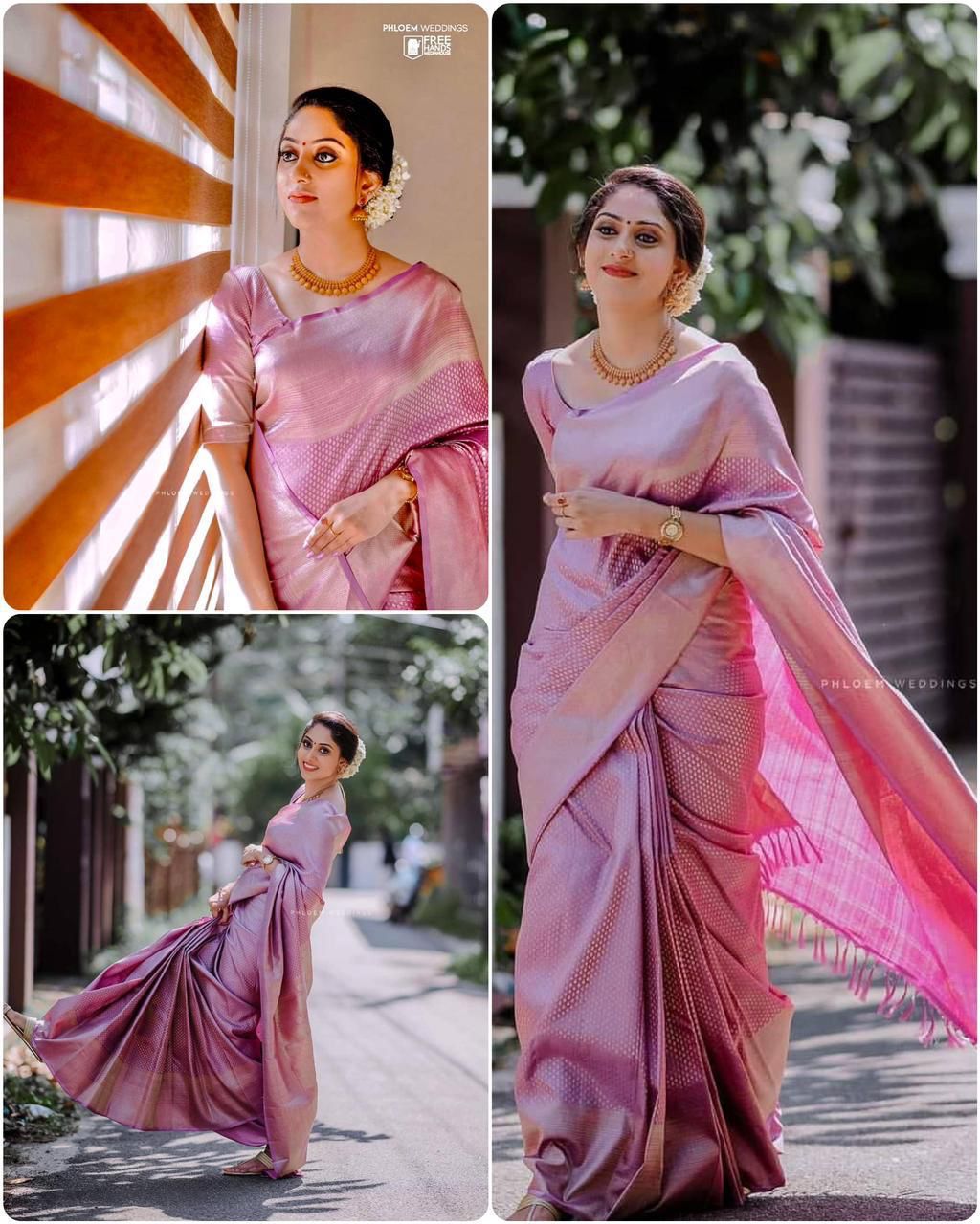 "Indulge in Luxury: Soft Lichi Silk Saree with Exquisite Jacquard Work