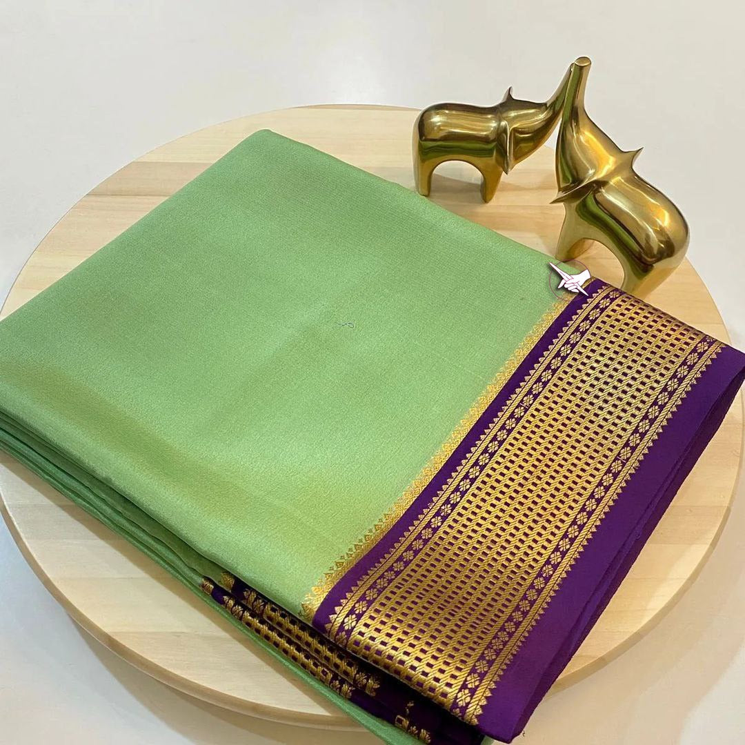 🌟 Introducing the Exquisite Mysore Crape Silk Saree! 🌟