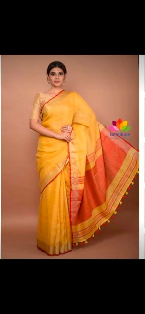 🌟 Discover Ethical Elegance with Our Lilen Slub Silk Saree Collection! 🌟