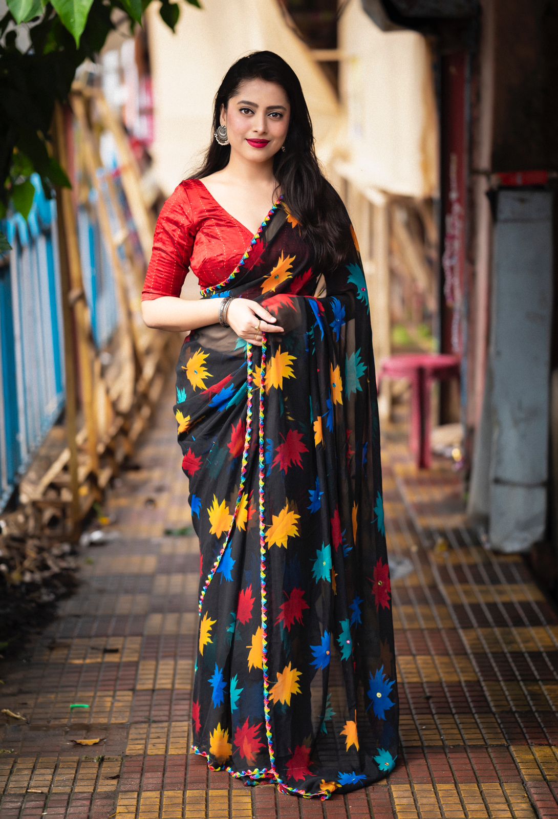 Elevate Your Style with  Latest Mapple Georgette Saree