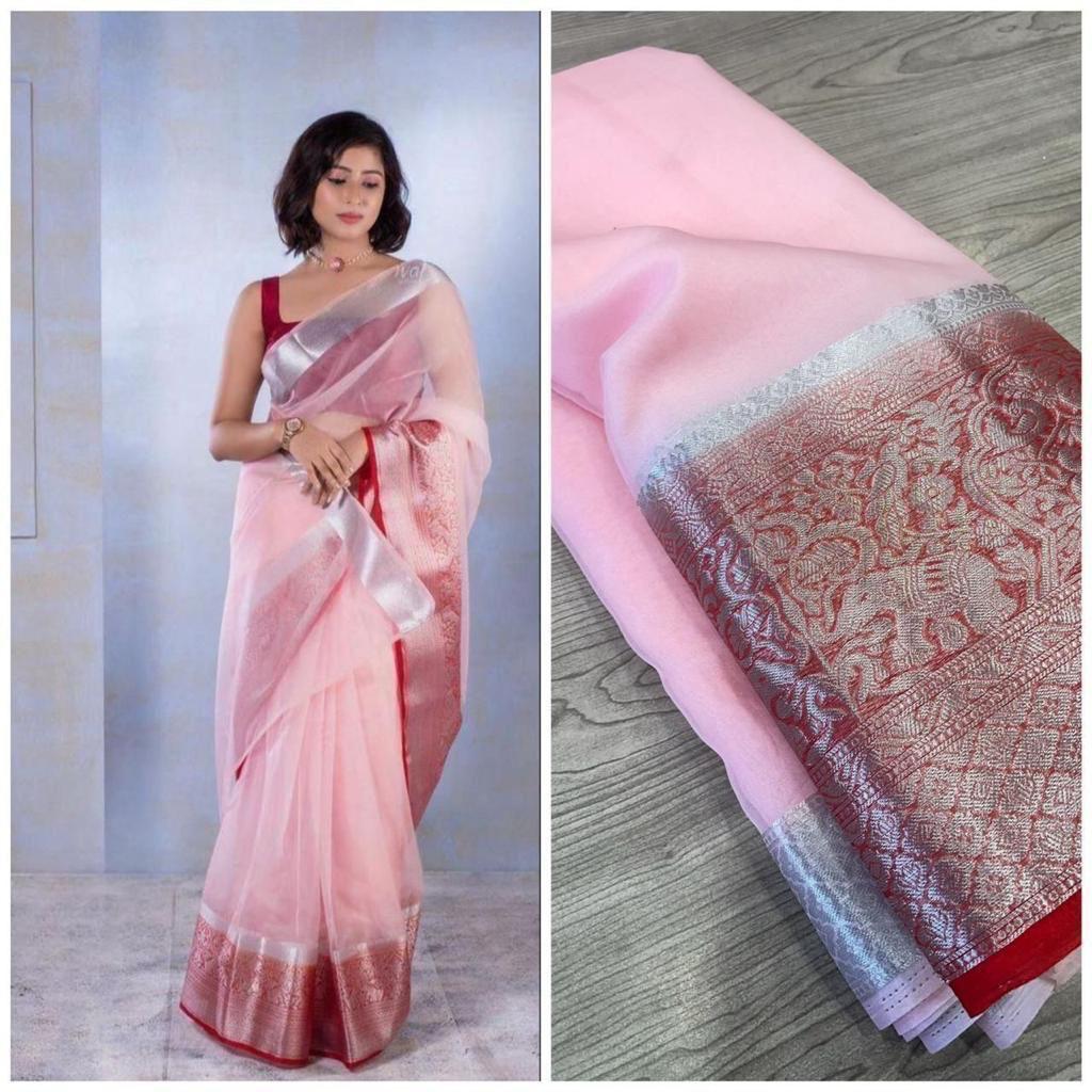 EXCLUSIVE Solid Naylon Organza Saree