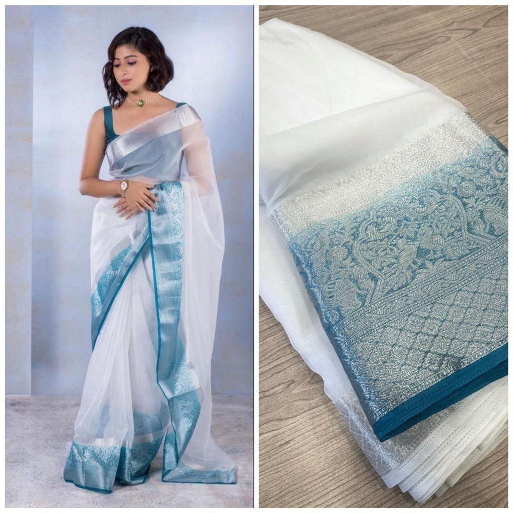 EXCLUSIVE Solid Naylon Organza Saree