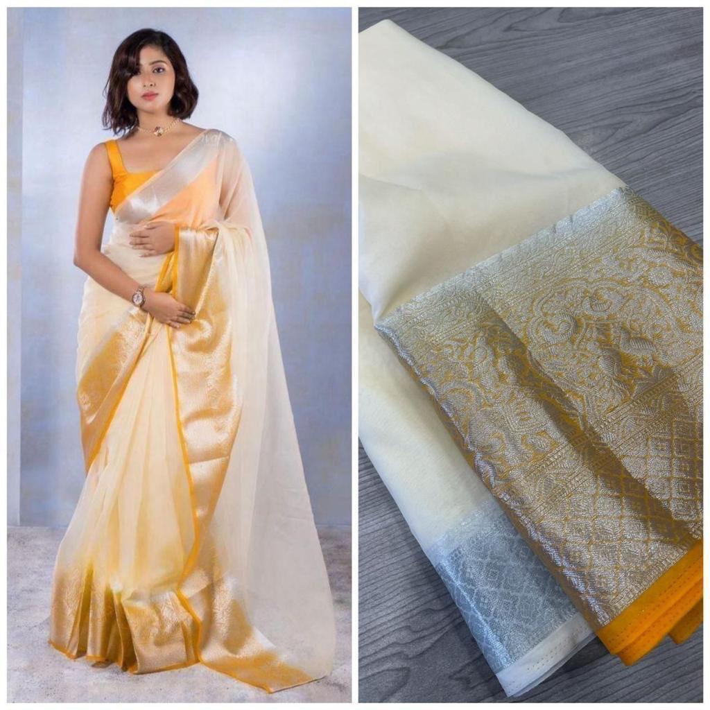 EXCLUSIVE Solid Naylon Organza Saree