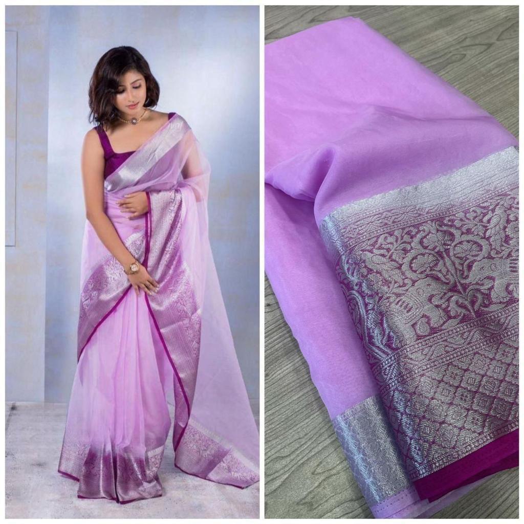 EXCLUSIVE Solid Naylon Organza Saree