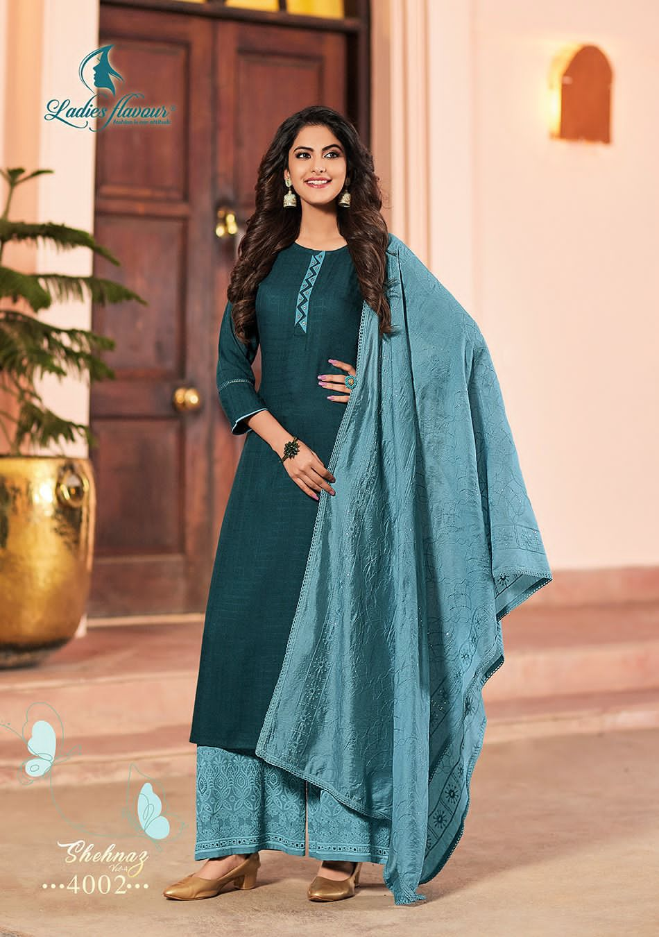 Heavy Rayon Dobby Katha Work with Chanderi Dupatta  Suit Set