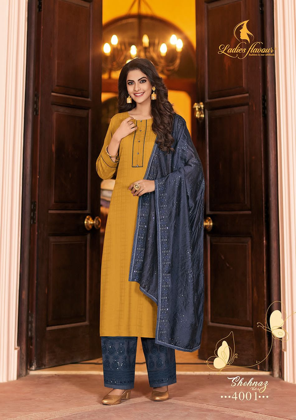 Heavy Rayon Dobby Katha Work with Chanderi Dupatta  Suit Set