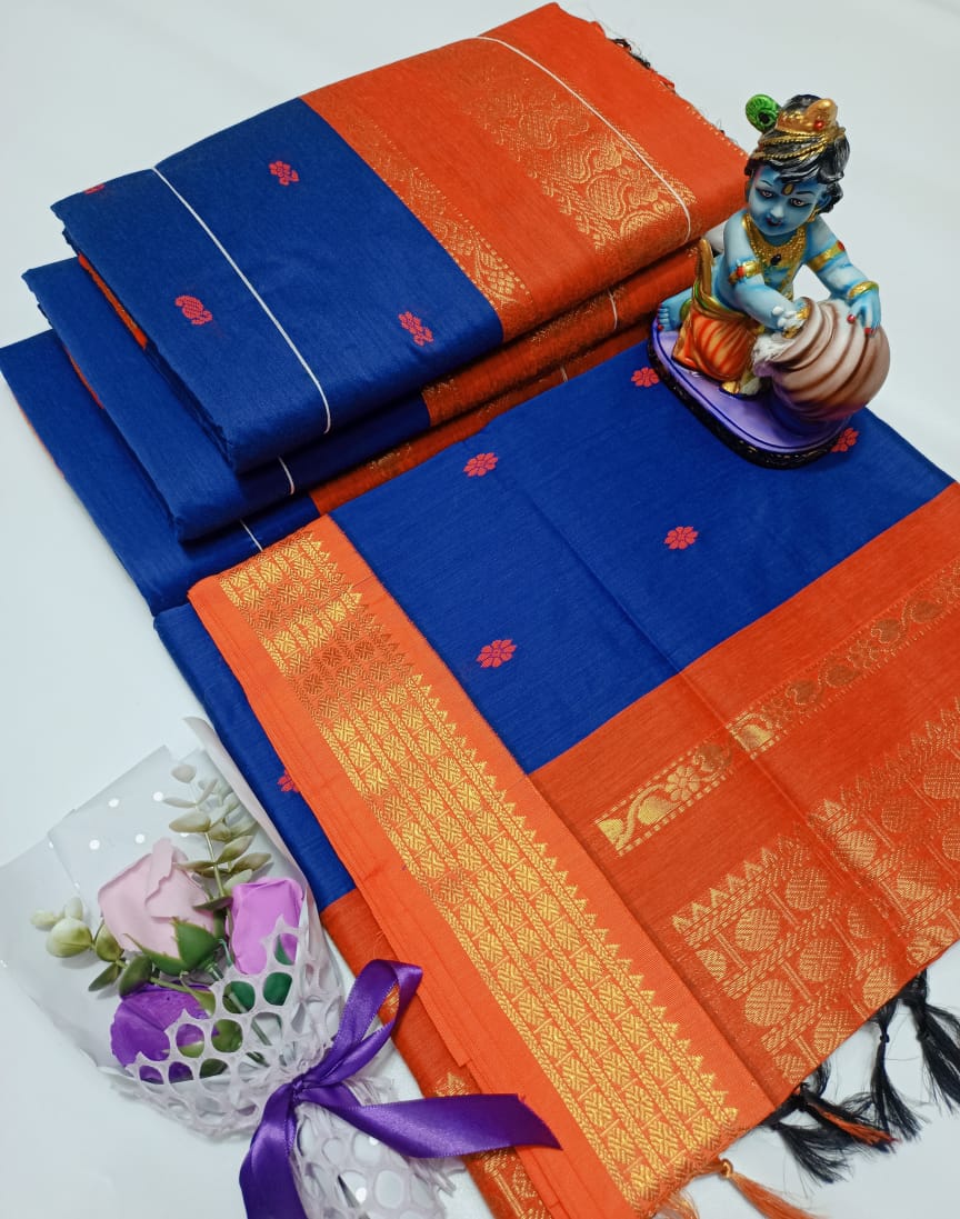 Elevate Your Elegance with Copper Jari: Premium Kalyani Cotton Saree