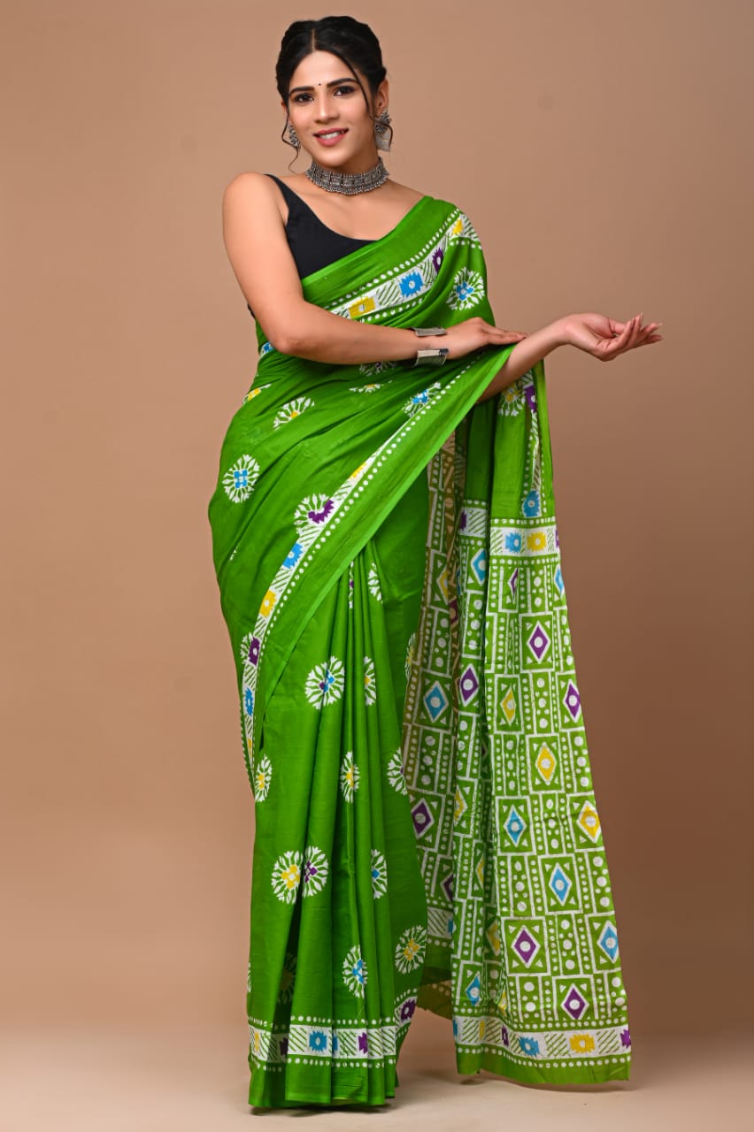 Elevate Your Style with Our New Hand Block Printed Cotton Mulmul Sarees