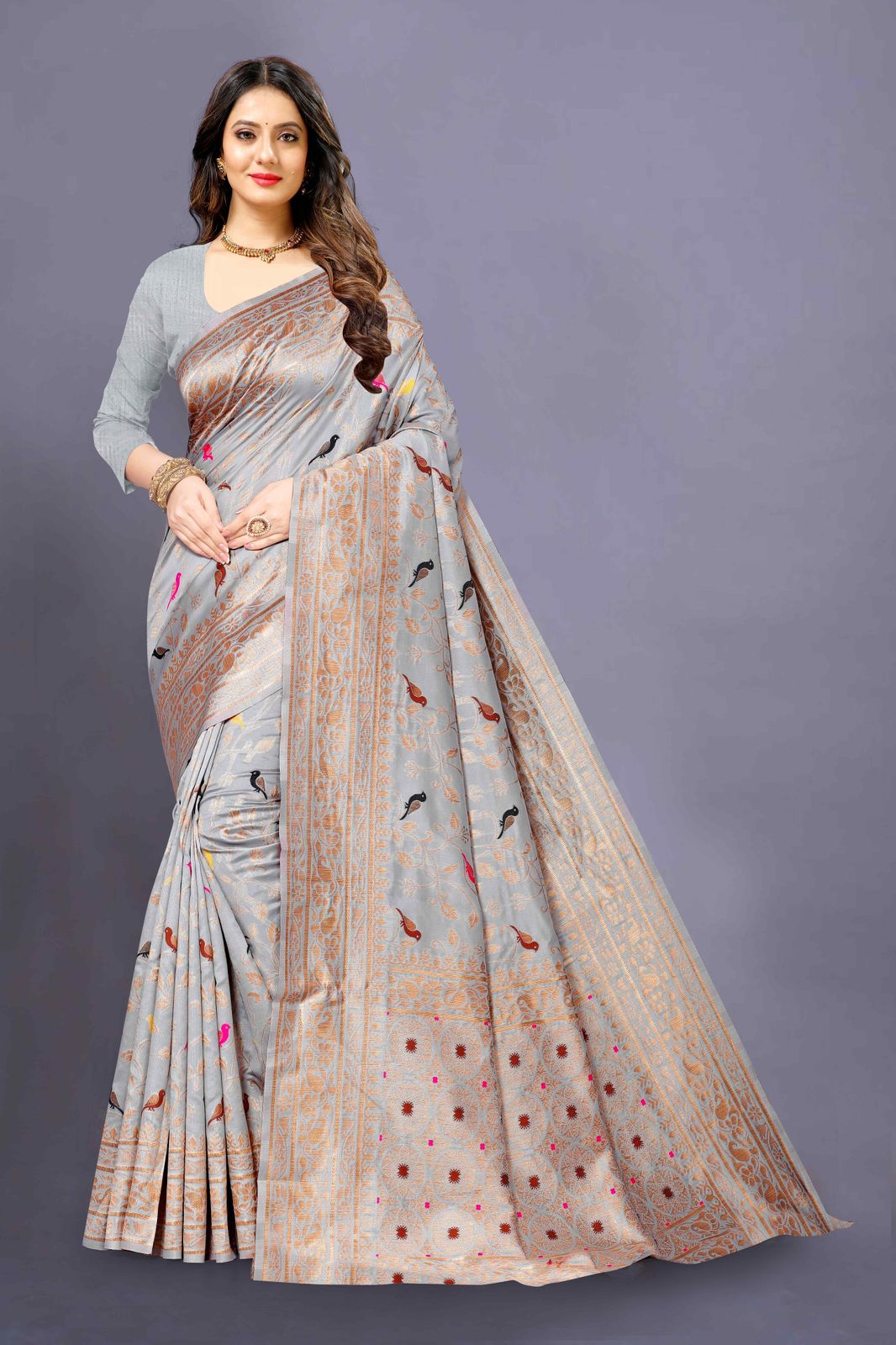 Premium Soft Silk Saree with Meenakari & Zari Weaving