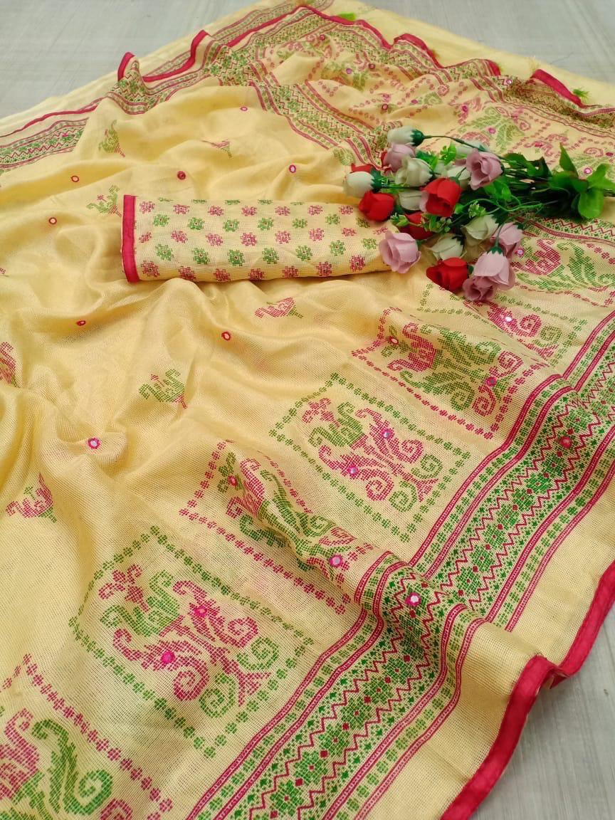 Exquisite Linen Jute Silk Saree