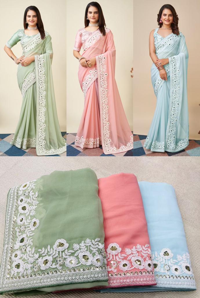 Elegant Soft Faux Georgette Saree