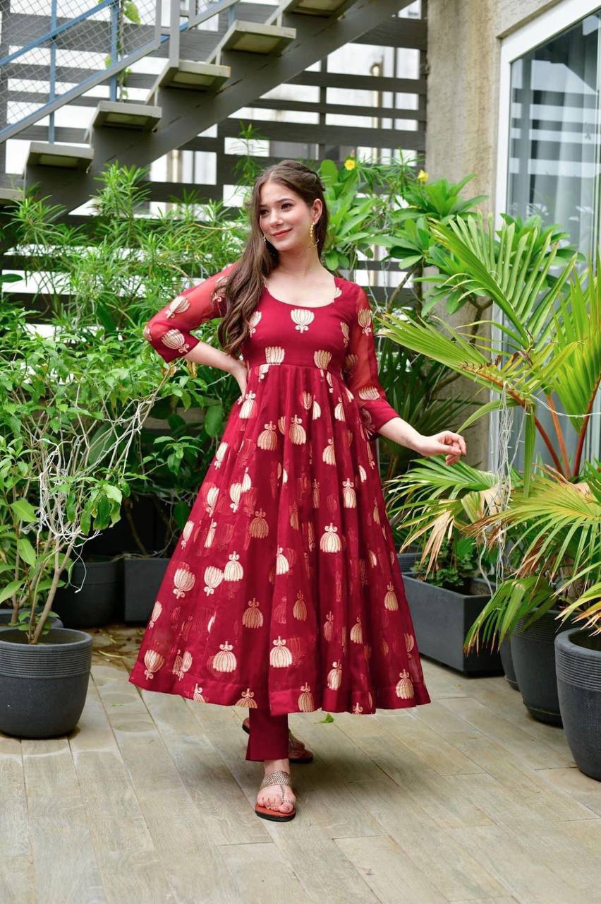 DESIGNER EMBROIDERED ANARKALI GOWN!