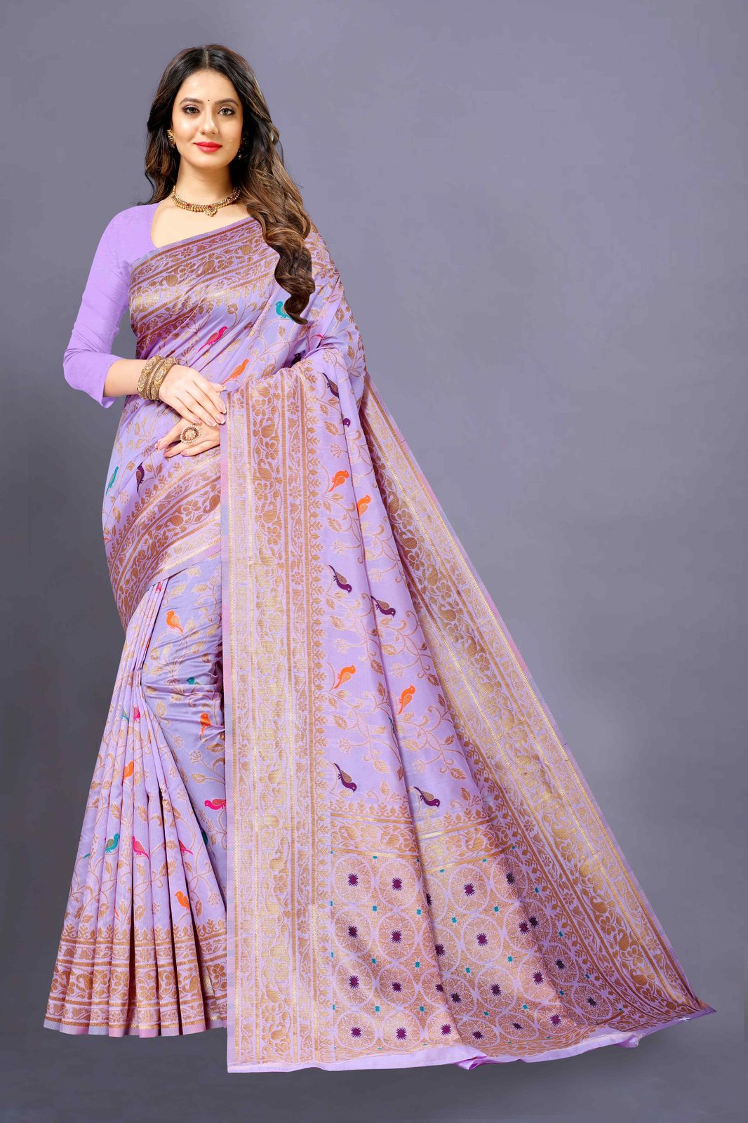 Premium Soft Silk Saree with Meenakari & Zari Weaving