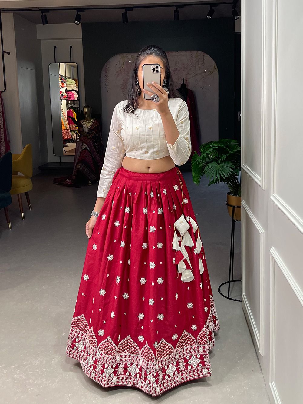 Elevate your ethnic glam with our exquisite Wine Lehenga!