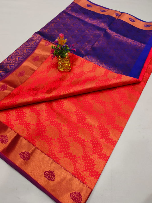 Kanchipuram Pattern Rich Jari Pallu Bridal Saree Collection!